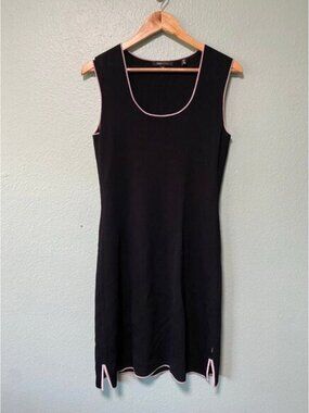 BCBG Maxazria Women's Black and Light Pink‎ Bodycon Midi Dress Size Medium